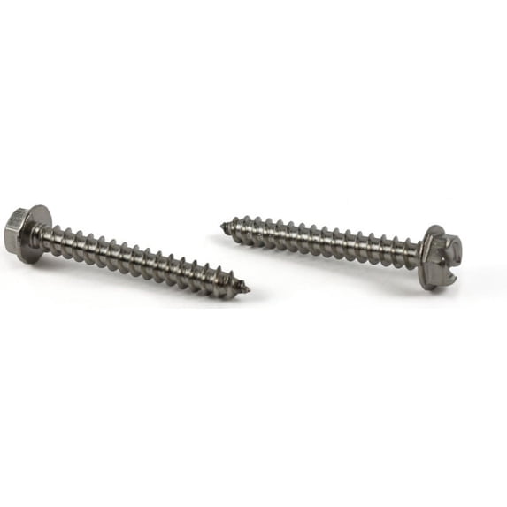#8 x 1" Type A Self-Tapping Screws / Slotted / Hex Washer Head / 18-8 Stainless Steel - 4000 Piece Carton