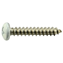 #8 x 1" White Painted 18-8 Stainless Steel Phillips Pan Head Sheet Metal Screws SMSPSS-576
