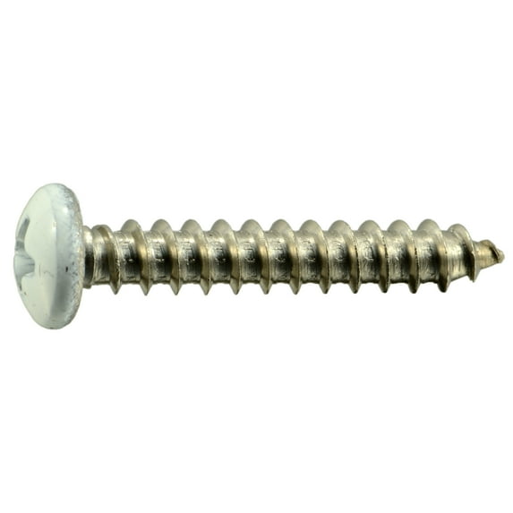 #8 x 1" White Painted 18-8 Stainless Steel Phillips Pan Head Sheet Metal Screws SMSPSS-576