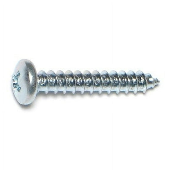 #8 x 1" Zinc Plated Steel Phillips Pan Head Sheet Metal Screws