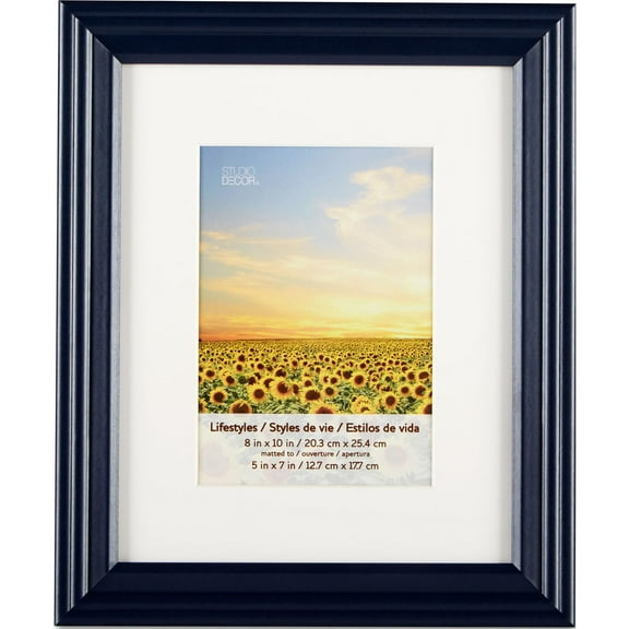 8" x 10" Black Lifestyles Picture Frames with Mat by Studio Decor - Includes Pre-attached Hanging Hardware - Horizontal or Vertical Display - 4 Pack