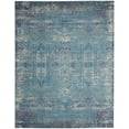thumbnail image 1 of 8â€™ x 10â€™ Blue Distressed Medallion Area Rug, 1 of 6