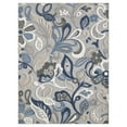 thumbnail image 1 of 8â€™ x 10â€™ Blue Gray Jacobean Floral Indoor Outdoor Area Rug, 1 of 3