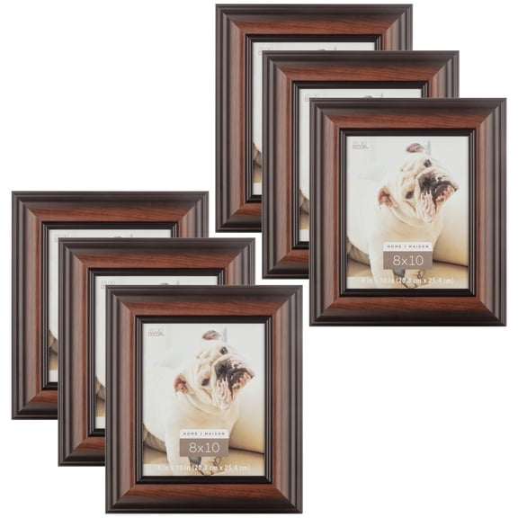 8" x 10" Brown & Black Frame - Home Collection by Studio Decor - Includes Pre-attached Hanging Hardware - Horizontal or Vertical Display - Bulk 6 Pack
