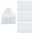 thumbnail image 1 of 8" x 10" Bulk 48 Pieces Medium White Satin Drawstring Bags, 1 of 2