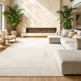 thumbnail image 1 of ZRSDIXK 8'x10' Area Rugs for Living Room, Arch Pattern Low Pile Textured Rugs Carpets, Washable Modern Rug for Living Room Bedroom Dining Room, Beige, 1 of 11