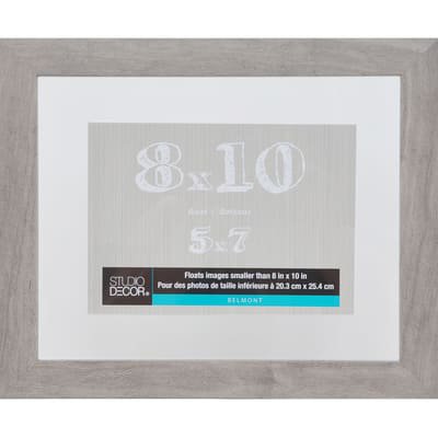 8" x 10" Gray Belmont Float Picture Frame by Studio Decor - Pre-attached Hanging Hardware - Horizontal or Vertical Display - MDF - 1 Pack