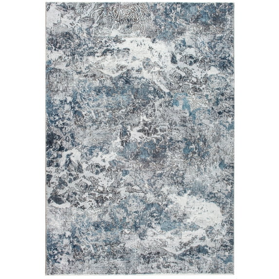 8’ x 10’ Gray Blue Abstract Galaxy Area Rug