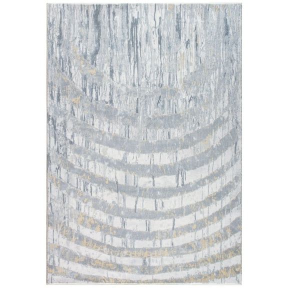 8â€™ x 10â€™ Gray Distressed Steps Abstract Area Rug