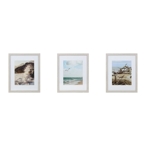 Studio Decor 8" x 10" Gray Gallery Picture Frame with Mat - Includes Pre-attached Hanging Hardware, Horizontal or Vertical Display Frame for Posters, Photos and Art Prints - 3 Pack