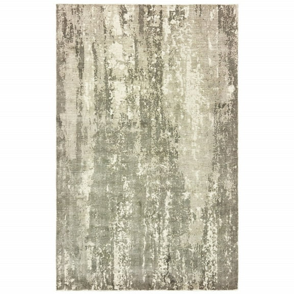 8â€™ x 10â€™ Gray and Ivory Abstract Splash Indoor Area Rug