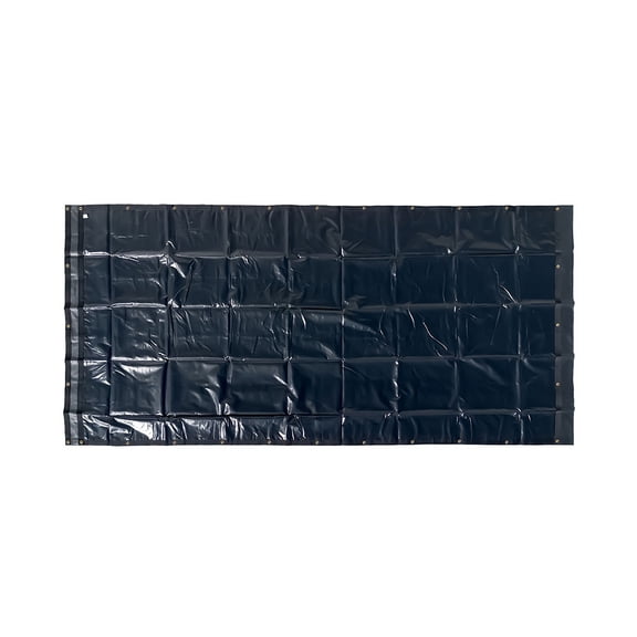 8' x 10' Heavy Duty Tarp with 6" Double Pocket and Brass Grommets - Black, 18 oz Durable, Long-lasting Vinyl Tarp