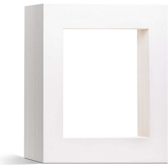 8 x 10 Inch Pre-Cut White Picture Mats with Light Cream Bevel Cut for 5 x 7 Inch Photos Mattes for Photo and Frames | Mats | Acid Material | Made in (Pack of 50)
