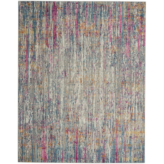 8’ x 10’ Ivory Abstract Striations Area Rug