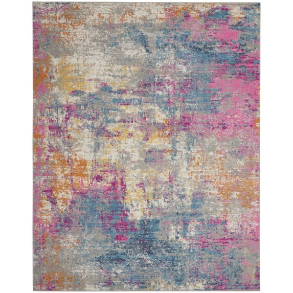 8’ x 10’ Ivory and Multi Abstract Area Rug
