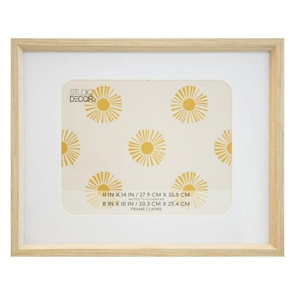 8" x 10" Light Beige Frames with Mat by Studio Decor  Fits 5" x 7" Photos - White Mat - Fold-Out Easel & Hanging Hardware - Neutral Basic Collection - 6 Pack