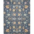 thumbnail image 1 of 8â€™ x 10â€™ Navy Blue Floral Buds Area Rug, 1 of 6