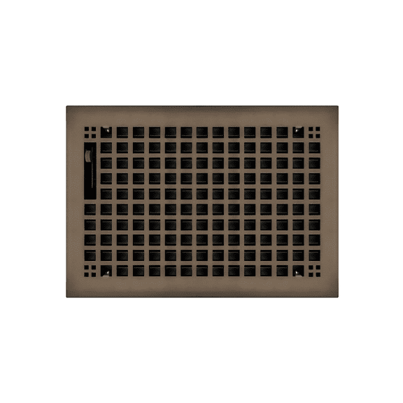 8" x 10" Oil Rubbed Bronze Rockwell Style Floor Register - Decorative Vent Cover