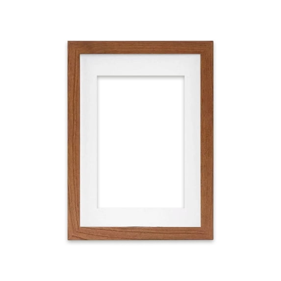 8 x 10 Picture Frame with Mat, Resin Photo Frame for Wall Mount or Tabletop Display, Artwork, Prints and Decor, Brown