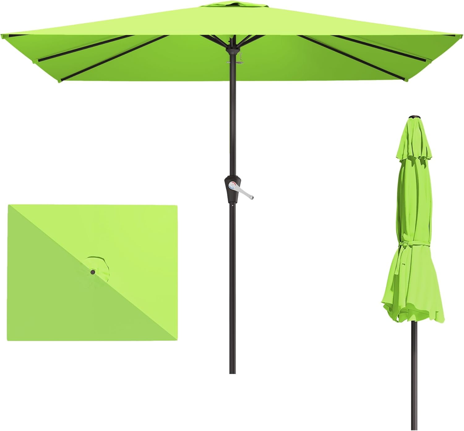 8' x 10' Rectangular Patio Umbrellas for Outdoor, Outdoor Table ...