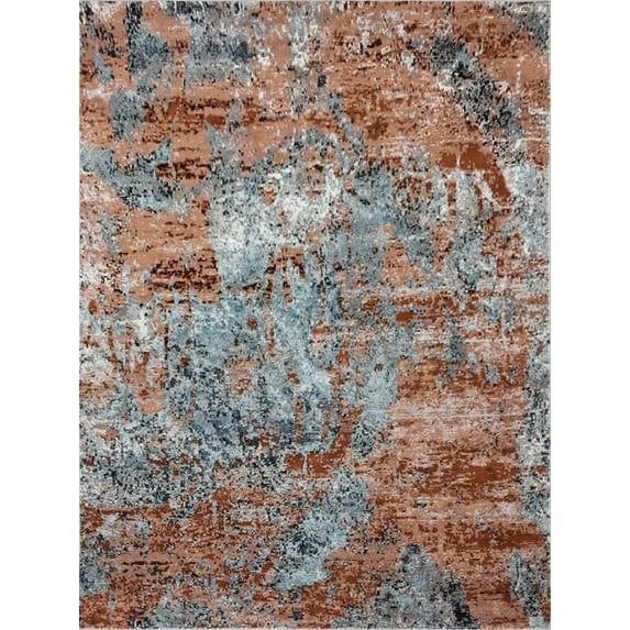 8’ x 10’ Rustic Brown Abstract Area Rug