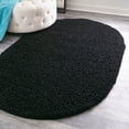 thumbnail image 1 of Unique Loom Everyday Shag Collection Area Rug - Solid (8' x 10' Oval Black), 1 of 6