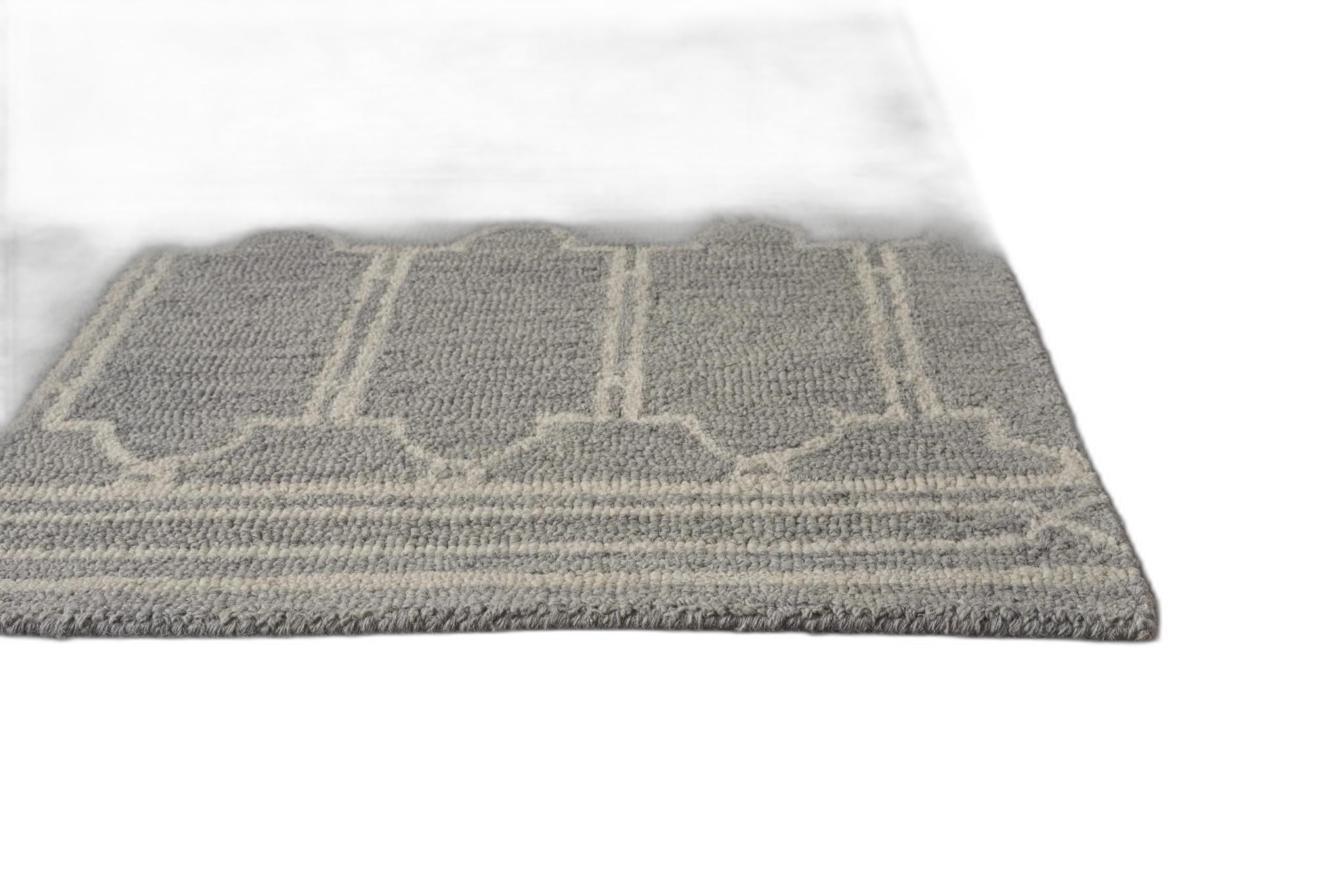 Handmade Marciga Gray Wool 8' x 10' Area Rug