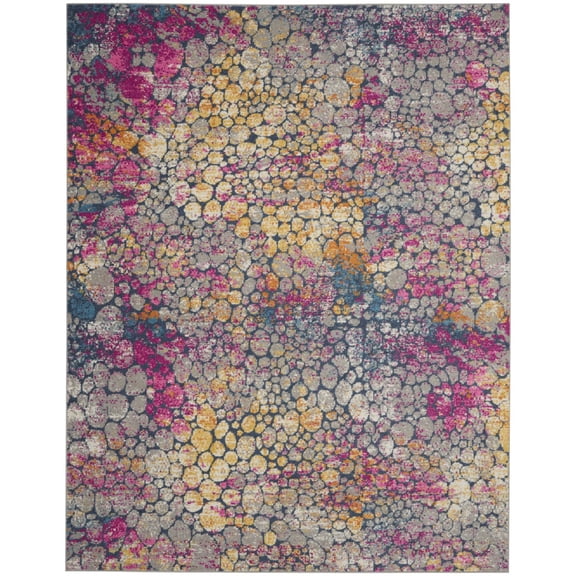 8 x 10 Yellow and Pink Coral Reef Area Rug