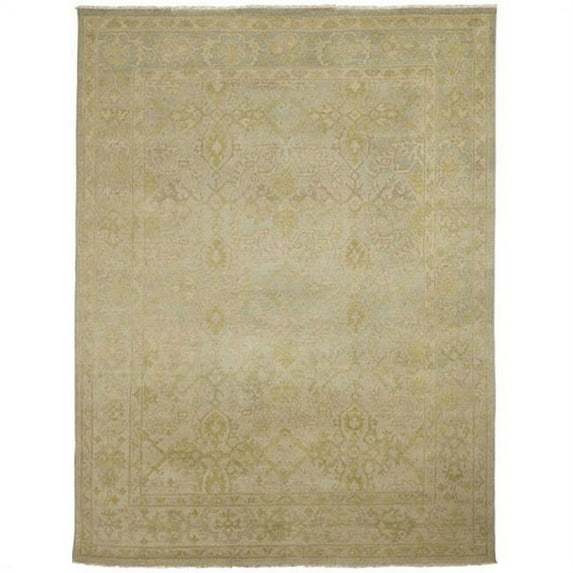 8 x 10 ft. Anatolia Traditional Design Hand-Knotted Rug, Light Green