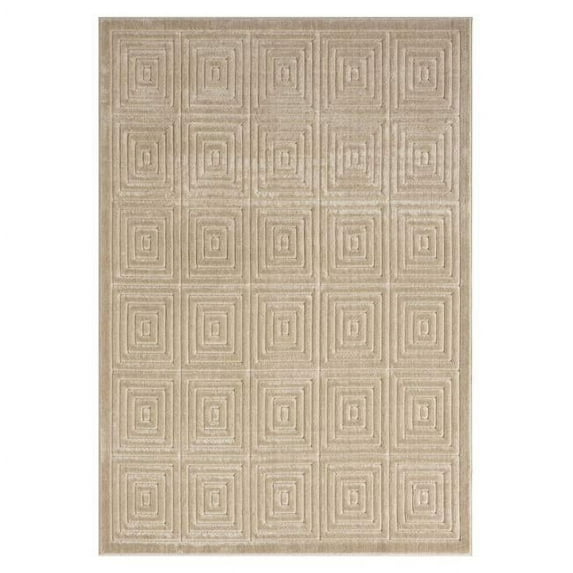 8 x 10 ft. Beige Geometric Rectangle Area Rug