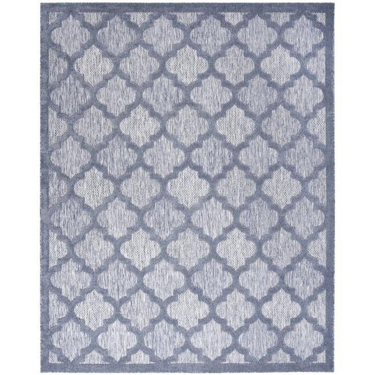Denim Blue Trellis 8' x 10' Reversible Synthetic Area Rug