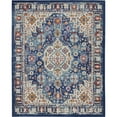 thumbnail image 1 of 8 x 10 ft. Blue & Ivory Medallion Area Rug, 1 of 1