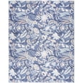 thumbnail image 1 of 8 x 10 ft. Blue & Off White Floral Traditional Power Loomed Washable Non Skid Rectangle Area Rug, 1 of 1