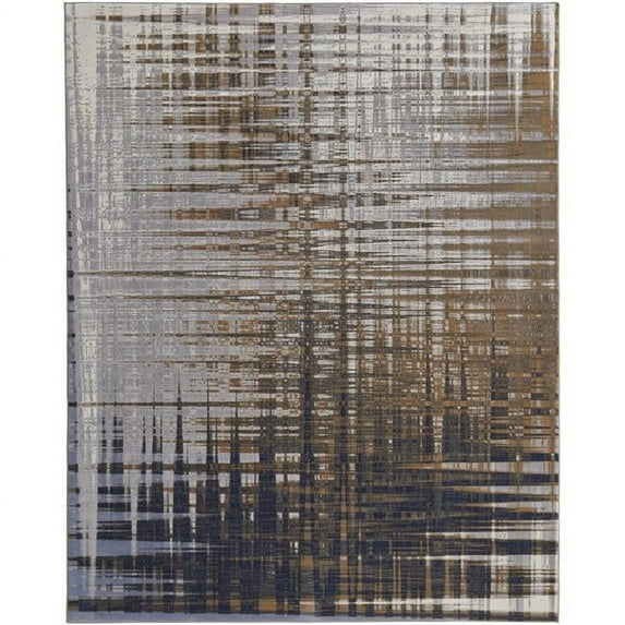 8 x 10 ft. Blue, Orange & Gray Abstract Power Loom Rectangle Area Rug