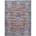 thumbnail image 1 of 8 x 10 ft. Blue & Red Oriental Traditional Power Loomed Distressed Washable Non Skid Rectangle Area Rug, 1 of 1