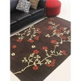 thumbnail image 1 of 8 x 10 ft. Floral Hand Tufted Woolen Area Rug, Brown, 1 of 1
