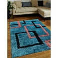 thumbnail image 1 of 8 x 10 ft. Geometric Hand Tufted Polyester Area Rug, Blue, 1 of 1
