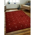 thumbnail image 1 of 8 x 10 ft. Hand Knotted Gabbeh Wool Contemporary Rectangle Area Rug, Red & White, 1 of 1