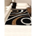 thumbnail image 1 of 8 x 10 ft. Hand Tufted Shag Polyester Geometric Rectangle Area Rug, Black, 1 of 1