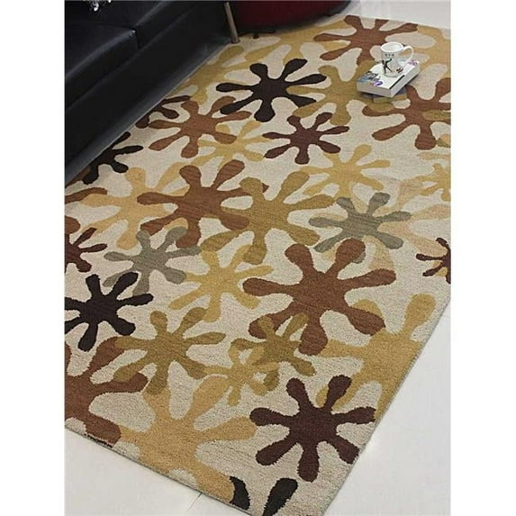 8 x 10 ft. Hand Tufted Wool Floral Rectangle Area Rug, Cream