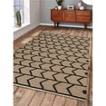 thumbnail image 1 of 8 x 10 ft. Hand Woven Flat Weave Kilim Wool Contemporary Rectangle Area Rug, Cream & Charcoal, 1 of 1