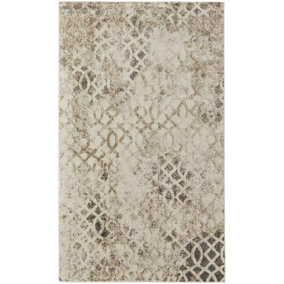 8 x 10 ft. Ivory & Gray Abstract Power Loom Distressed Rectangle Area Rug - Ivory and Gray - 8 x 10 ft.