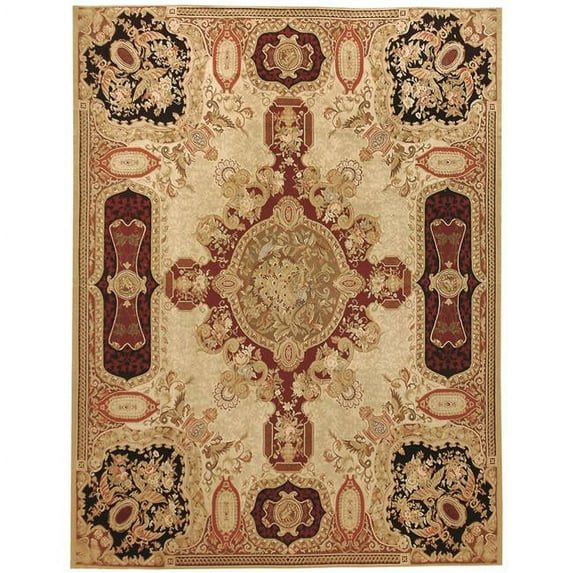 8 x 10 ft. Louis XV Flat Woven Area Rug - Gold & Blue