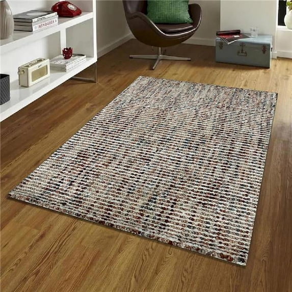 8 x 10 ft. Lumina Rust & Ivory Hand Loomed Wool & Viscose Rectangle Area Rug