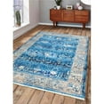 thumbnail image 1 of 8 x 10 ft. Machine Woven Crossweave Polyester Rectangle Oriental Area Rug, Blue, 1 of 1