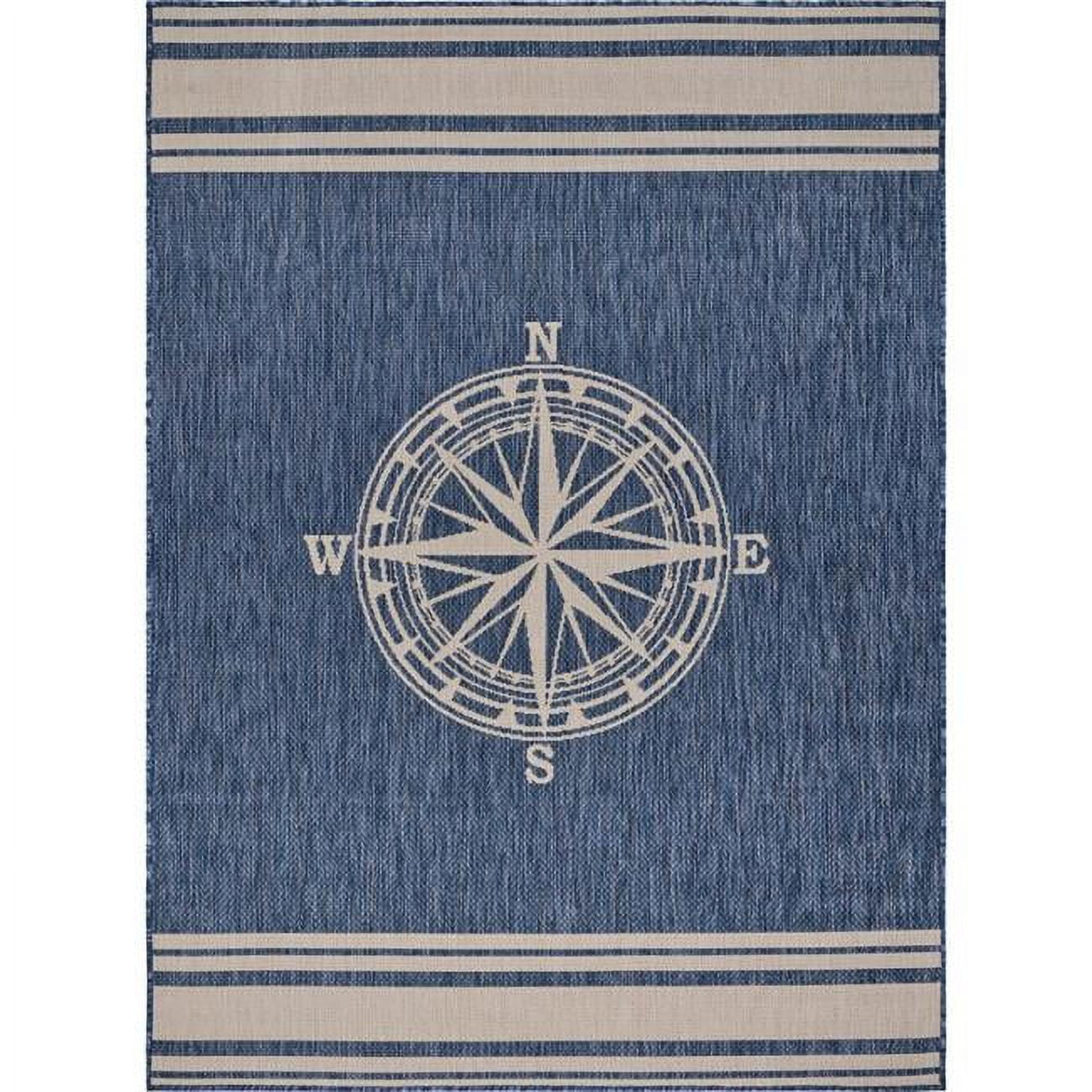 8 x 10 ft. Navy Nautical Indoor & Outdoor Area Rug - Navy - 8' x 10'