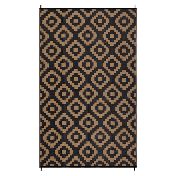 8 x 10 ft Plastic Black and Brown Rectangular Beach Front Porches Patio ...