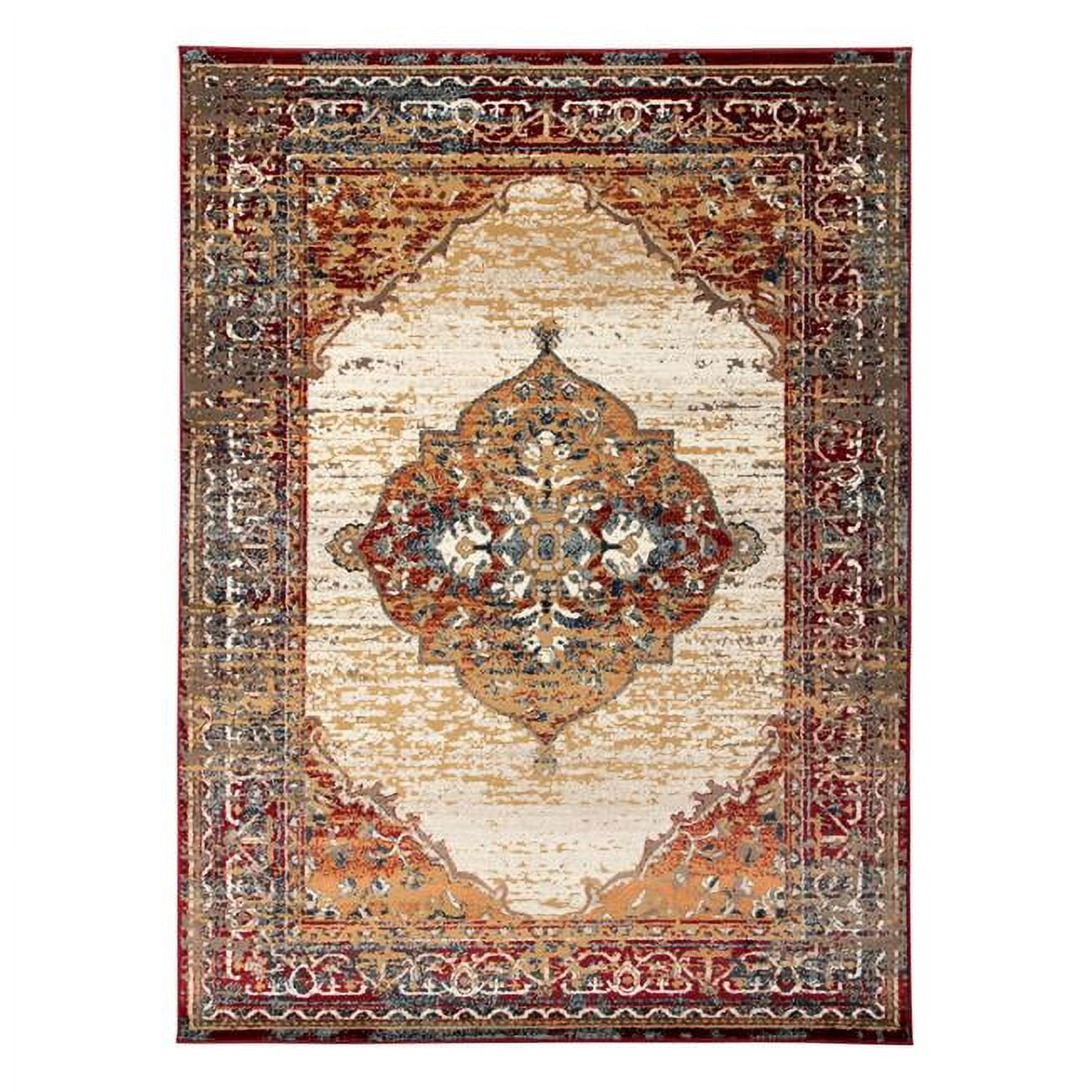 8 x 10 ft. Red Medallion Power Loom Rectangle Area Rug - Walmart.com