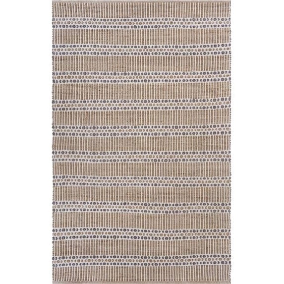 8 x 10 ft. Tan & Gray Detailed Stripes Area Rug