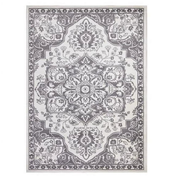 8 x 10 ft. Vintage Medallion Area Rug, Ivory